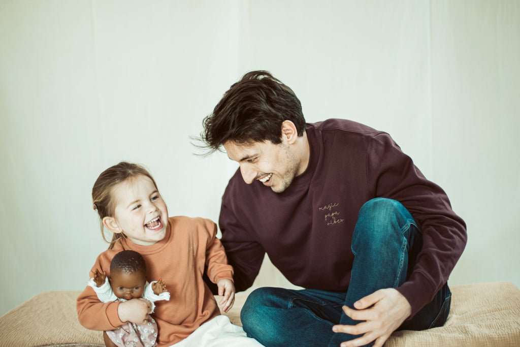 Merlot magic papa vibes sweatshirt with embroidered text for dads