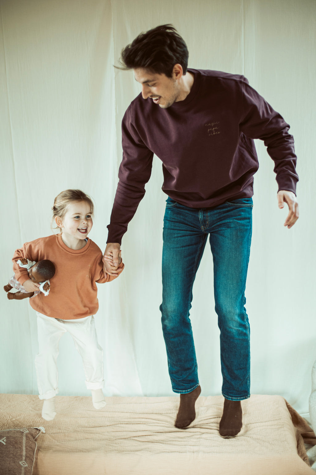 Merlot magic papa vibes sweatshirt with embroidered text for dads