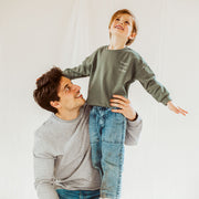 Mightygrey papa magic papa vibes sweatshirt with embroidered text for dads 