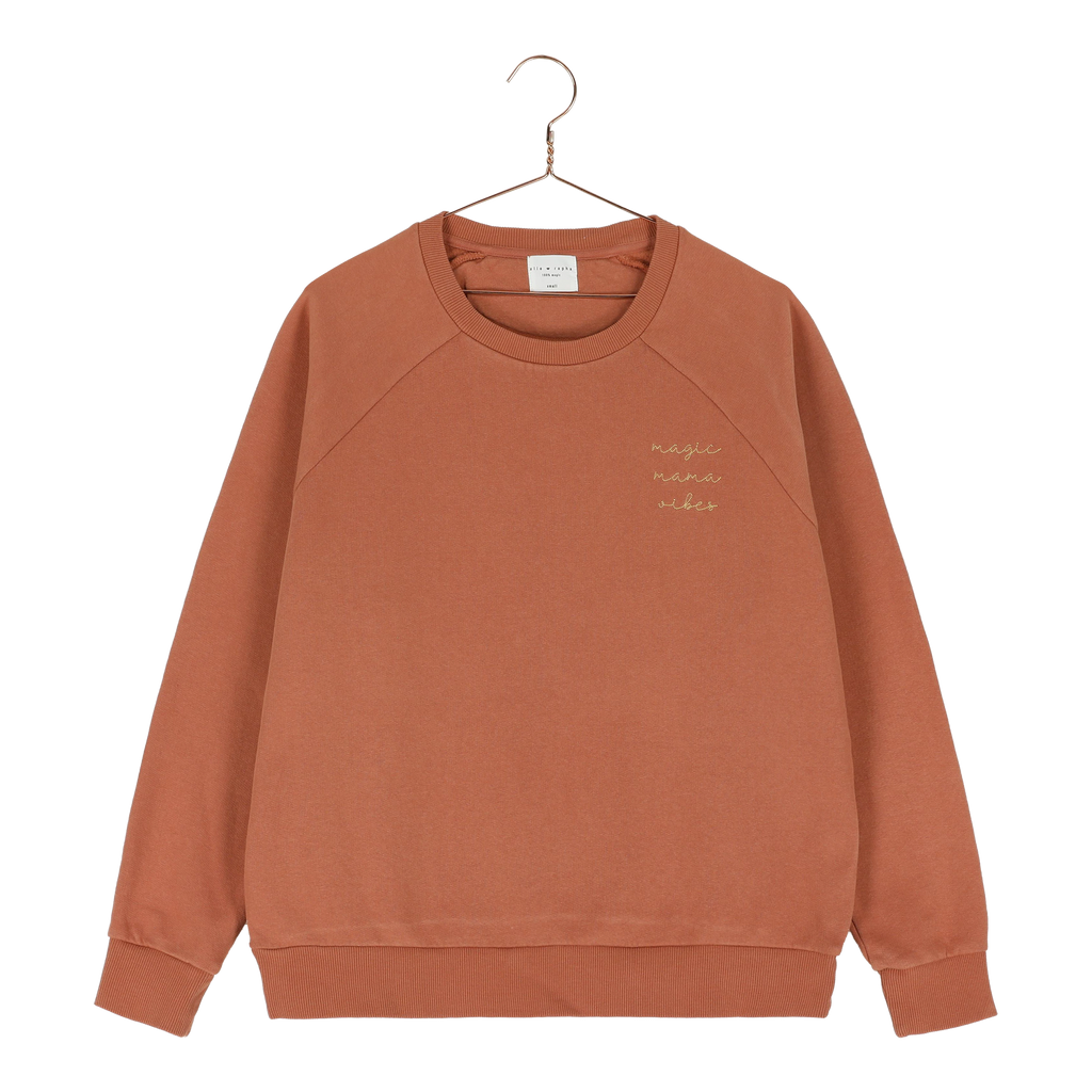brick magic mama vibes sweatshirt with embroidered text for moms