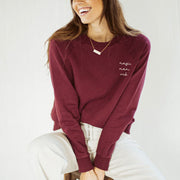 violet magic mama vibes sweatshirt with embroidered text for moms