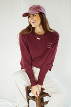 violet magic mama vibes sweatshirt with embroidered text for moms