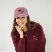 Burgundy magic mama vibes sweatshirt with embroidered text for moms