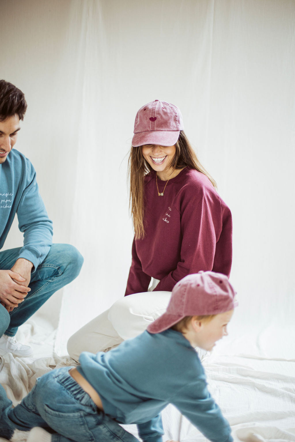 Burgundy magic mama vibes sweatshirt with embroidered text for moms