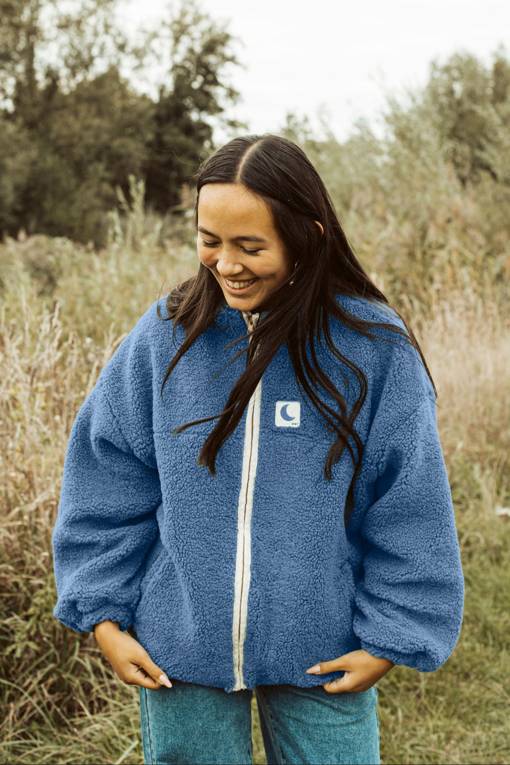 women teddy JACKET bright blue