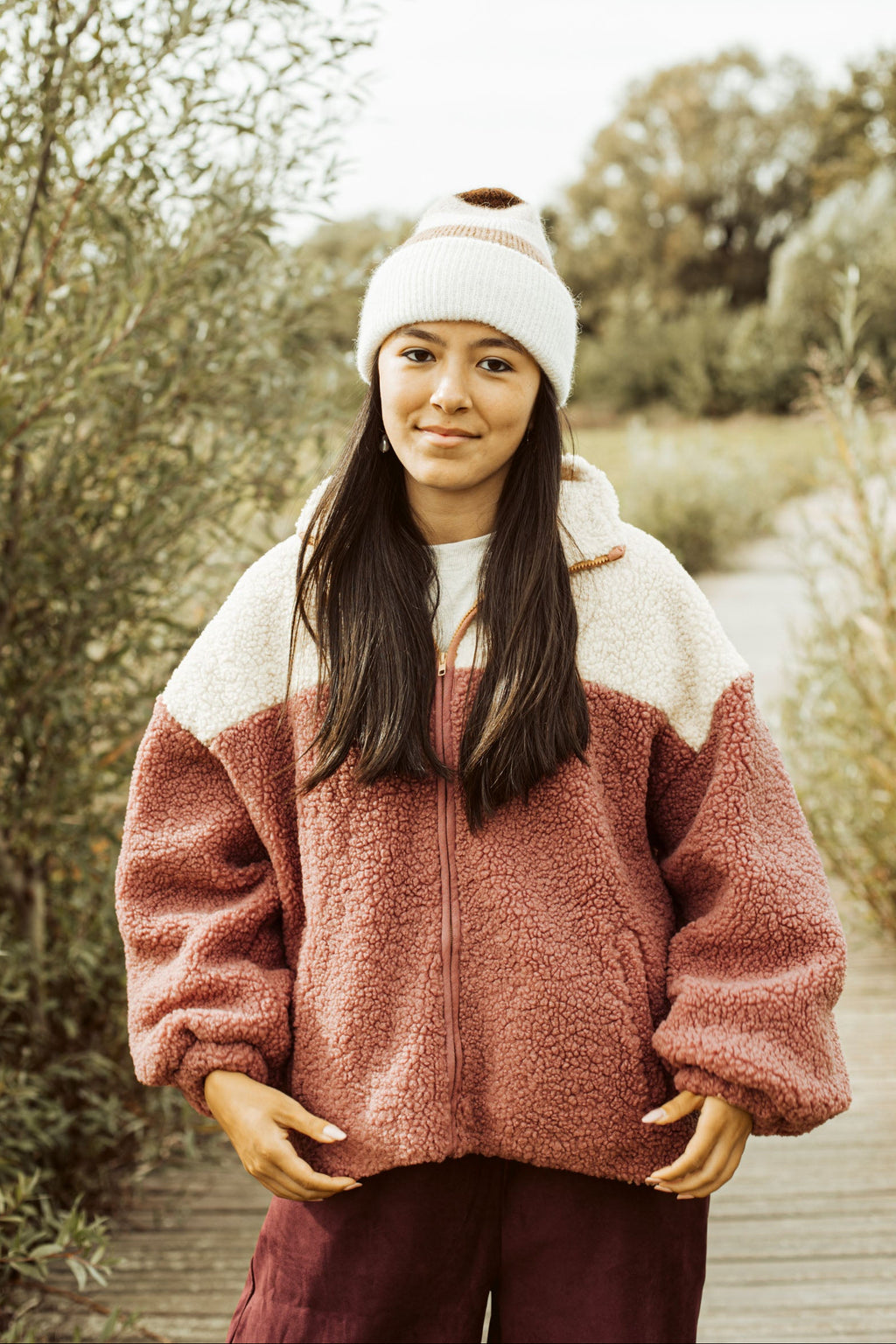 women teddy SMILEY JACKET soft rose