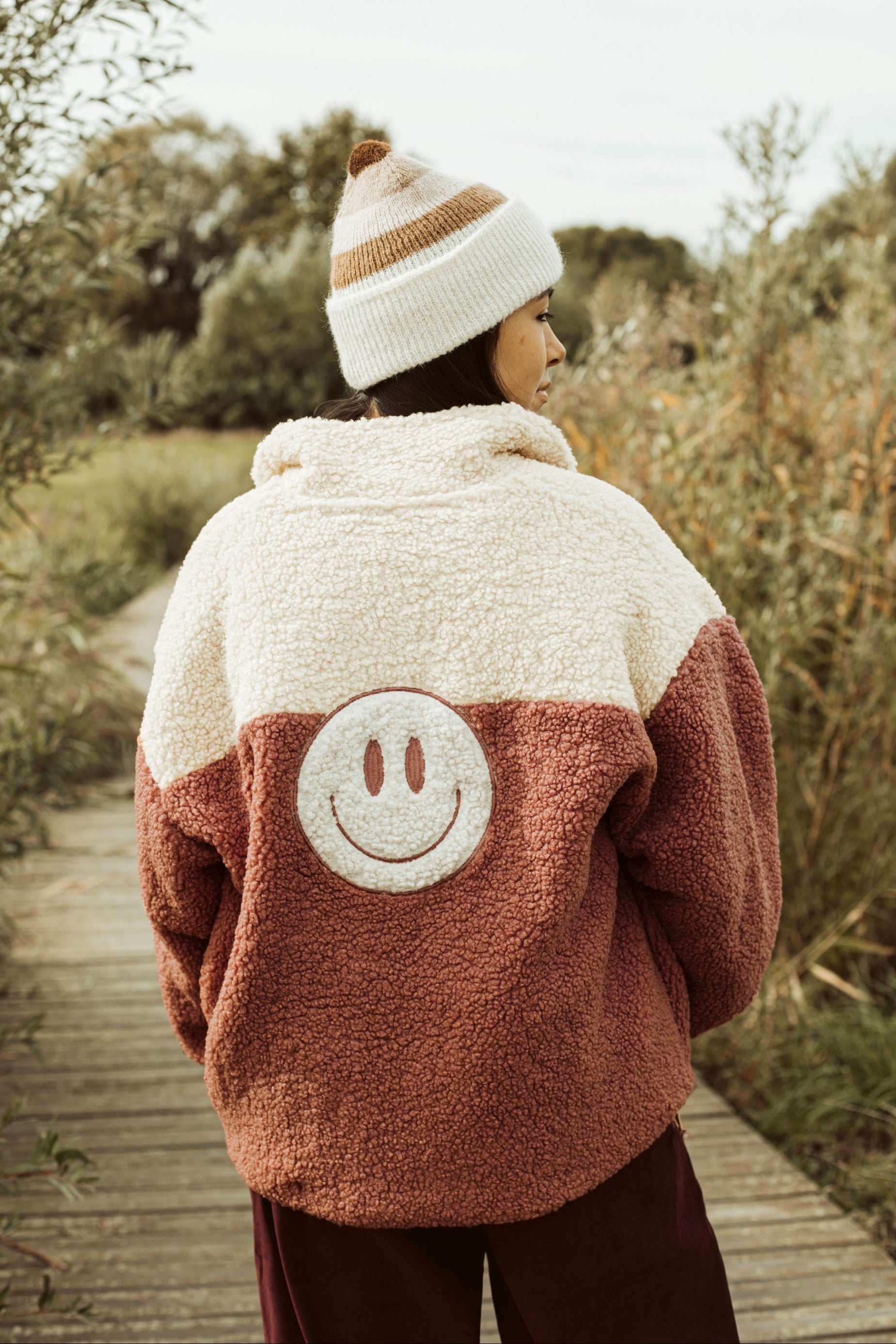 ella eLLa ブルゾン women teddy SMILEY JACKET - soft rose | ella and rapha – antwerp