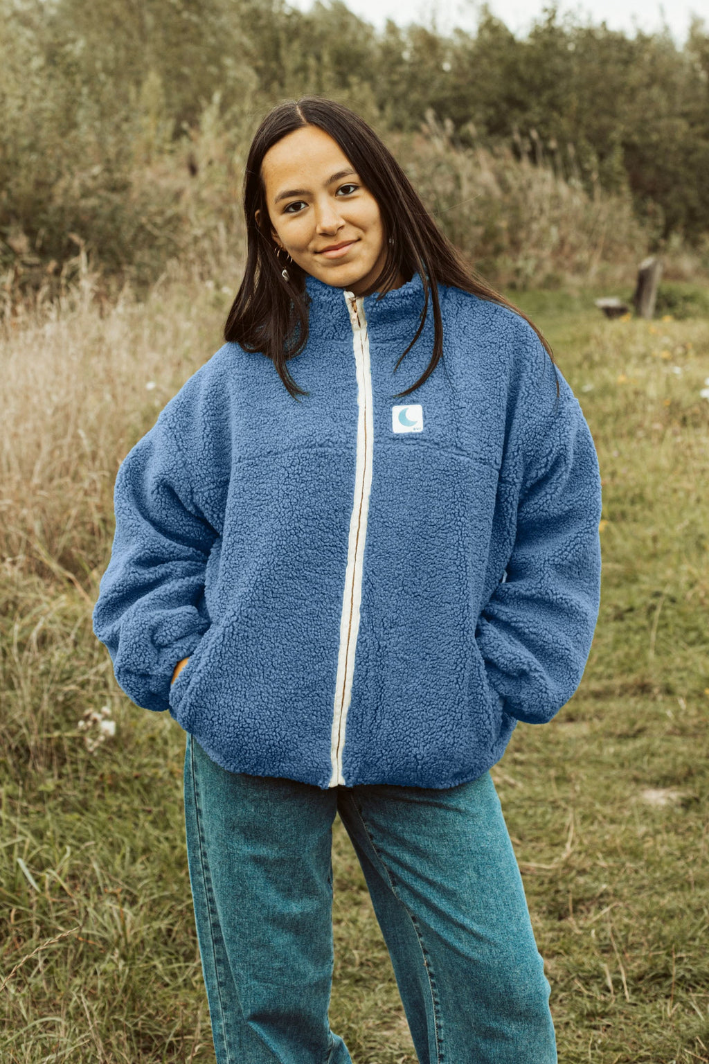 women teddy JACKET bright blue