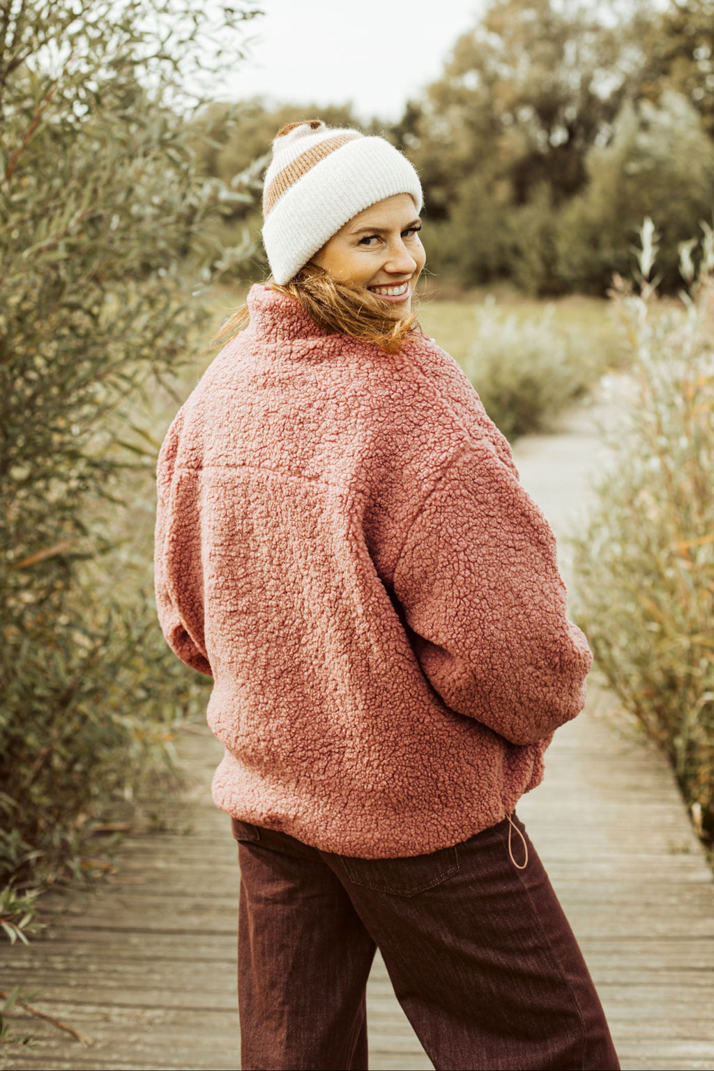 women teddy JACKET soft rose