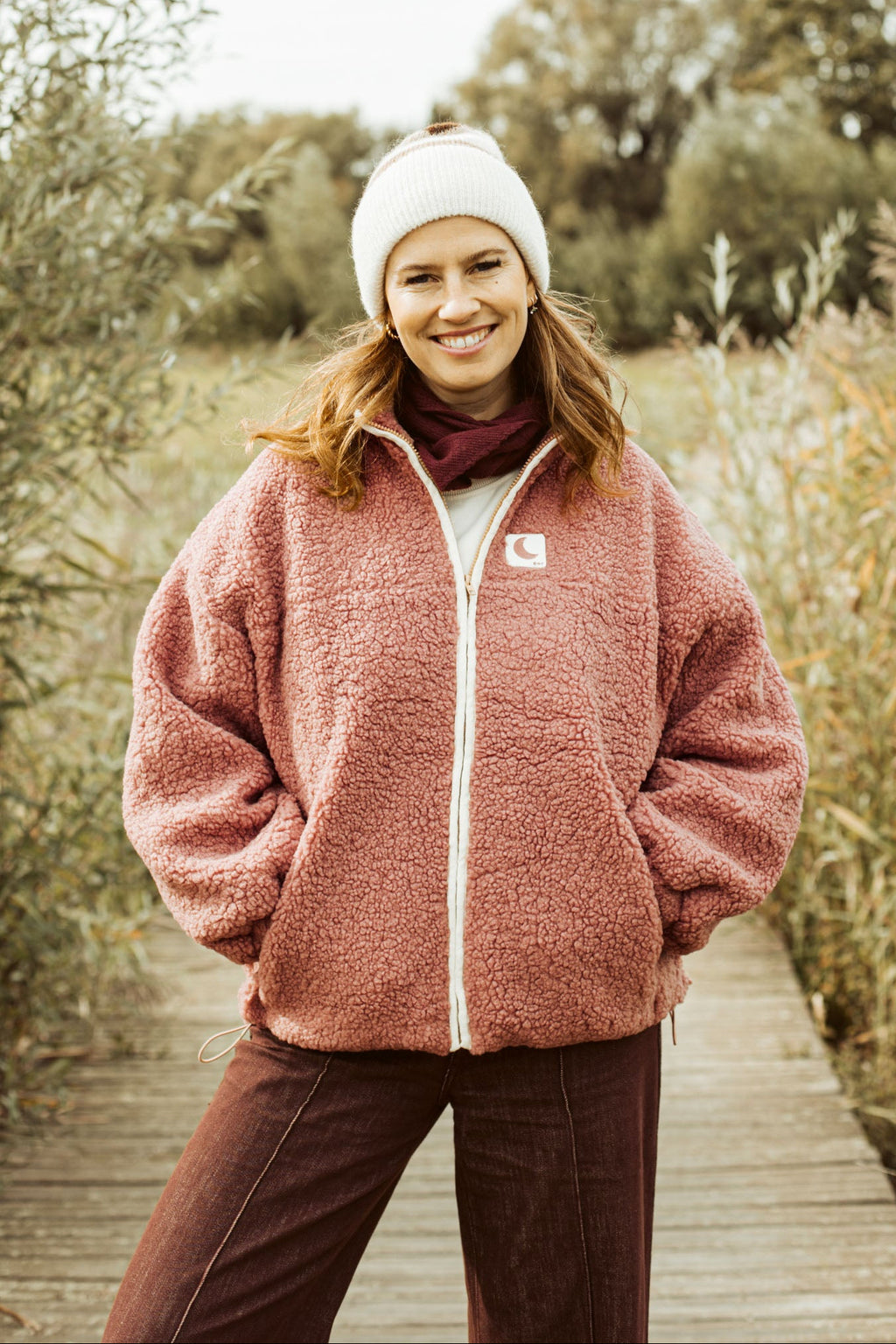 women teddy JACKET soft rose