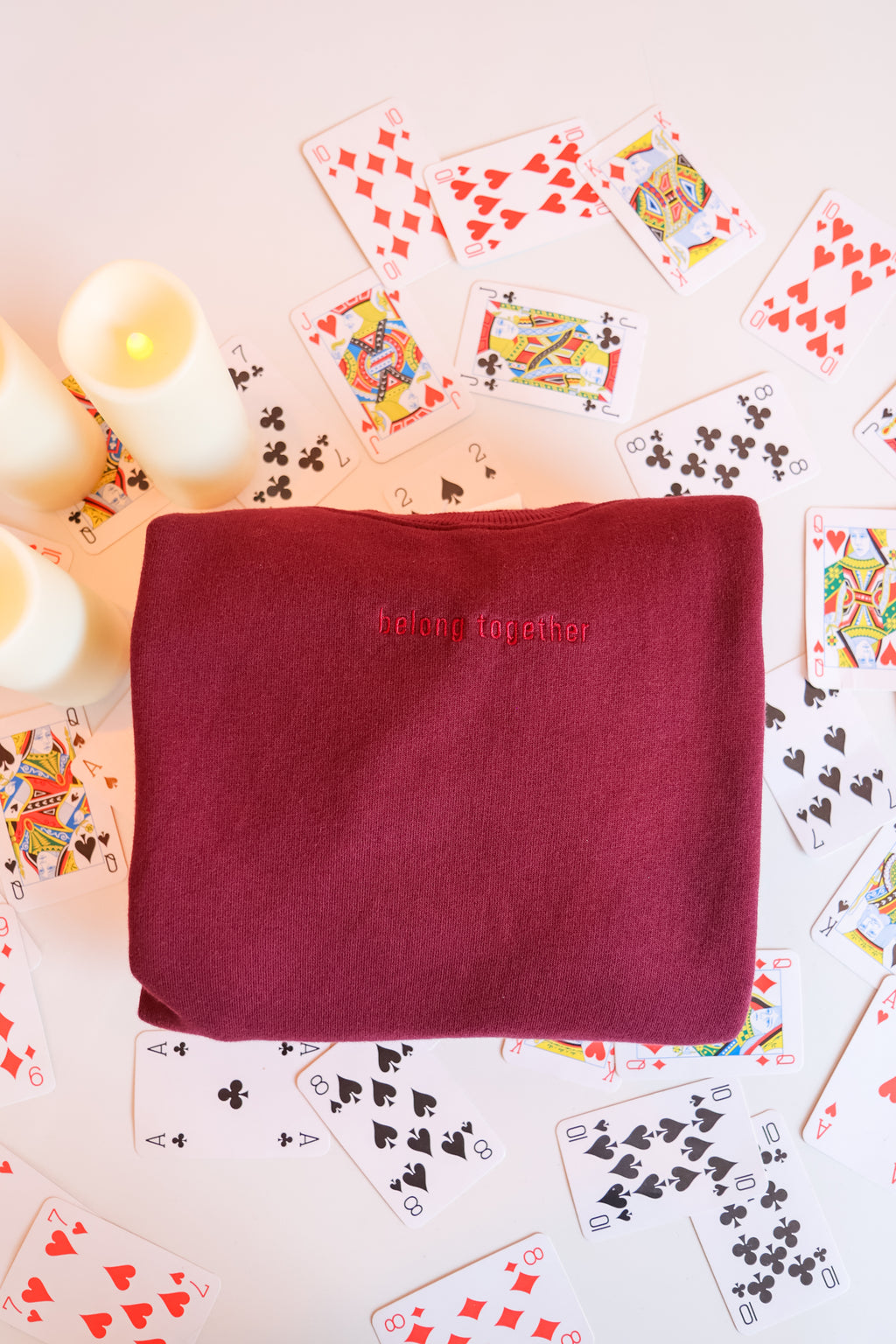 burgundy BELONG TOGETHER sweatshirt loose fit