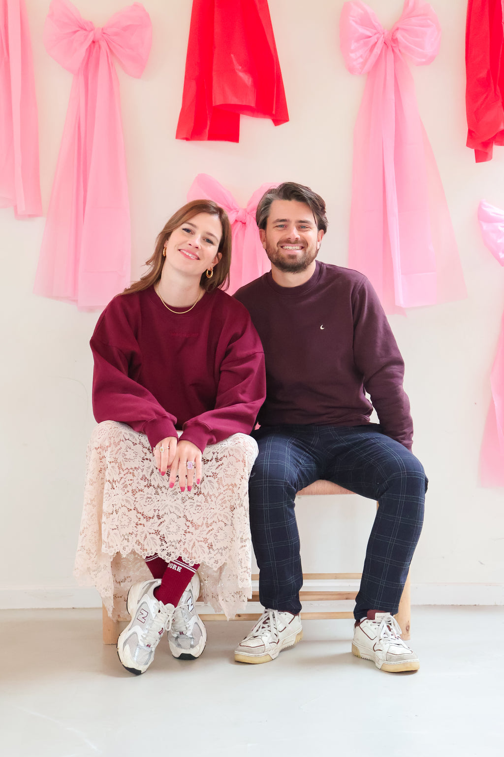 burgundy BELONG TOGETHER sweatshirt loose fit