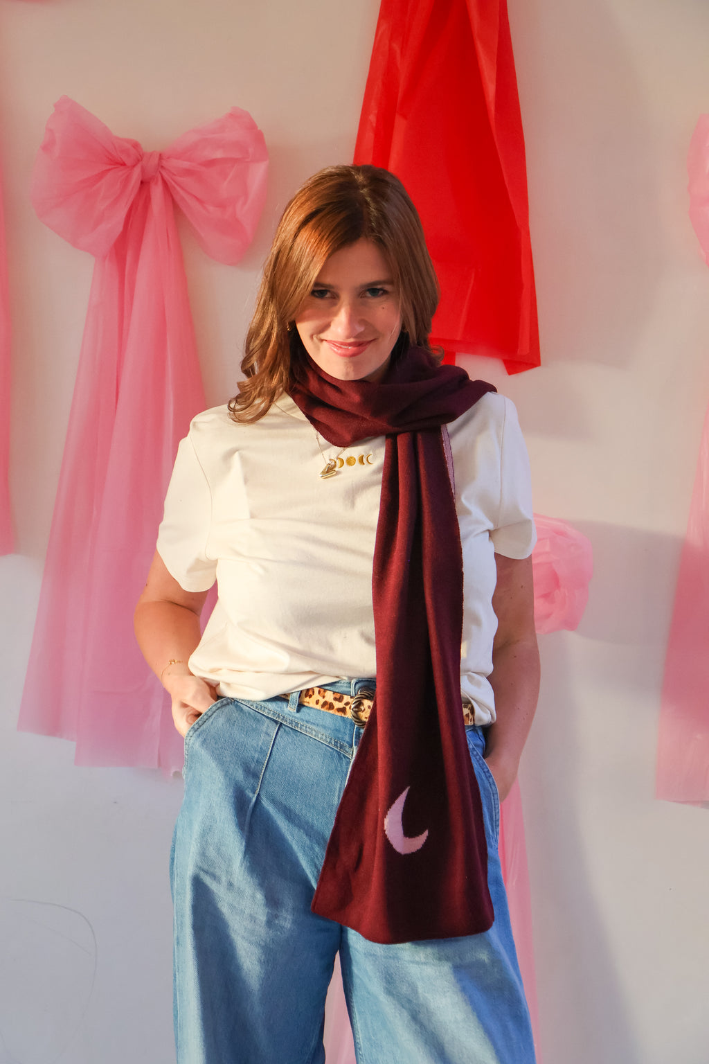 burgundy MOON scarf