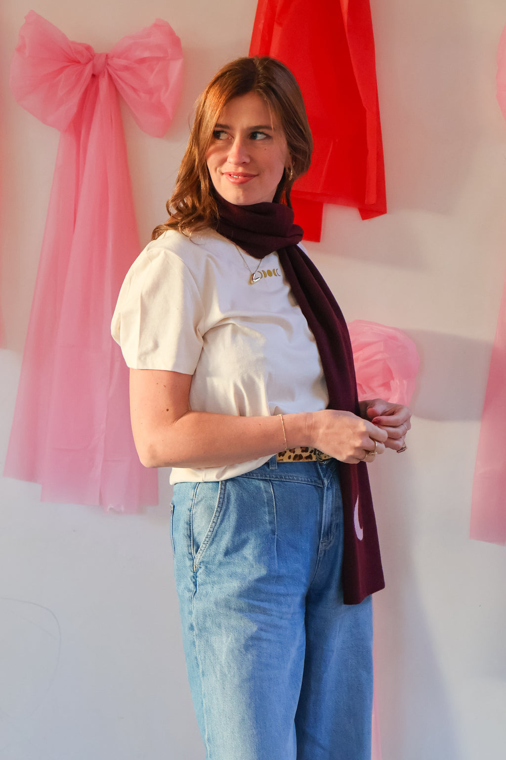 burgundy MOON scarf