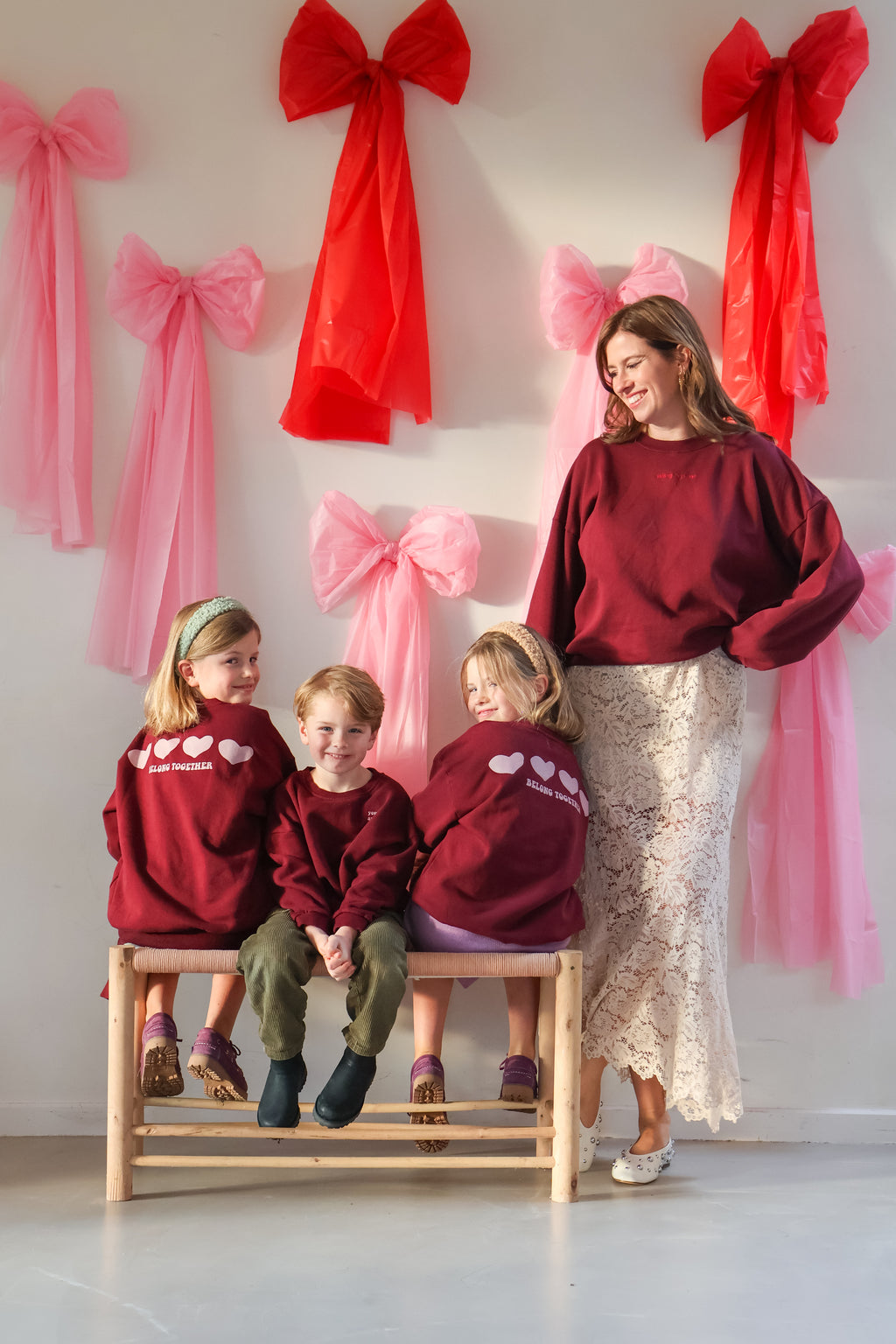 burgundy BELONG TOGETHER sweatshirt loose fit