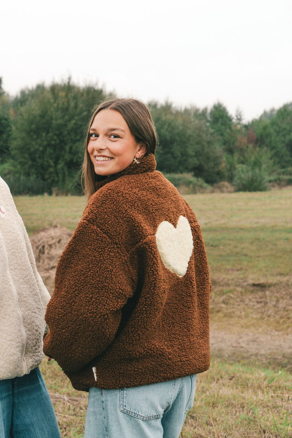 women teddy HEART JACKET warm brown