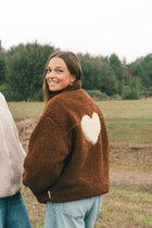 women teddy HEART JACKET warm brown