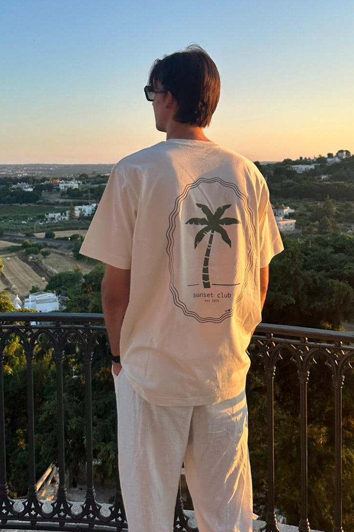 men ivory PALMTREE t-shirt (loose fit)