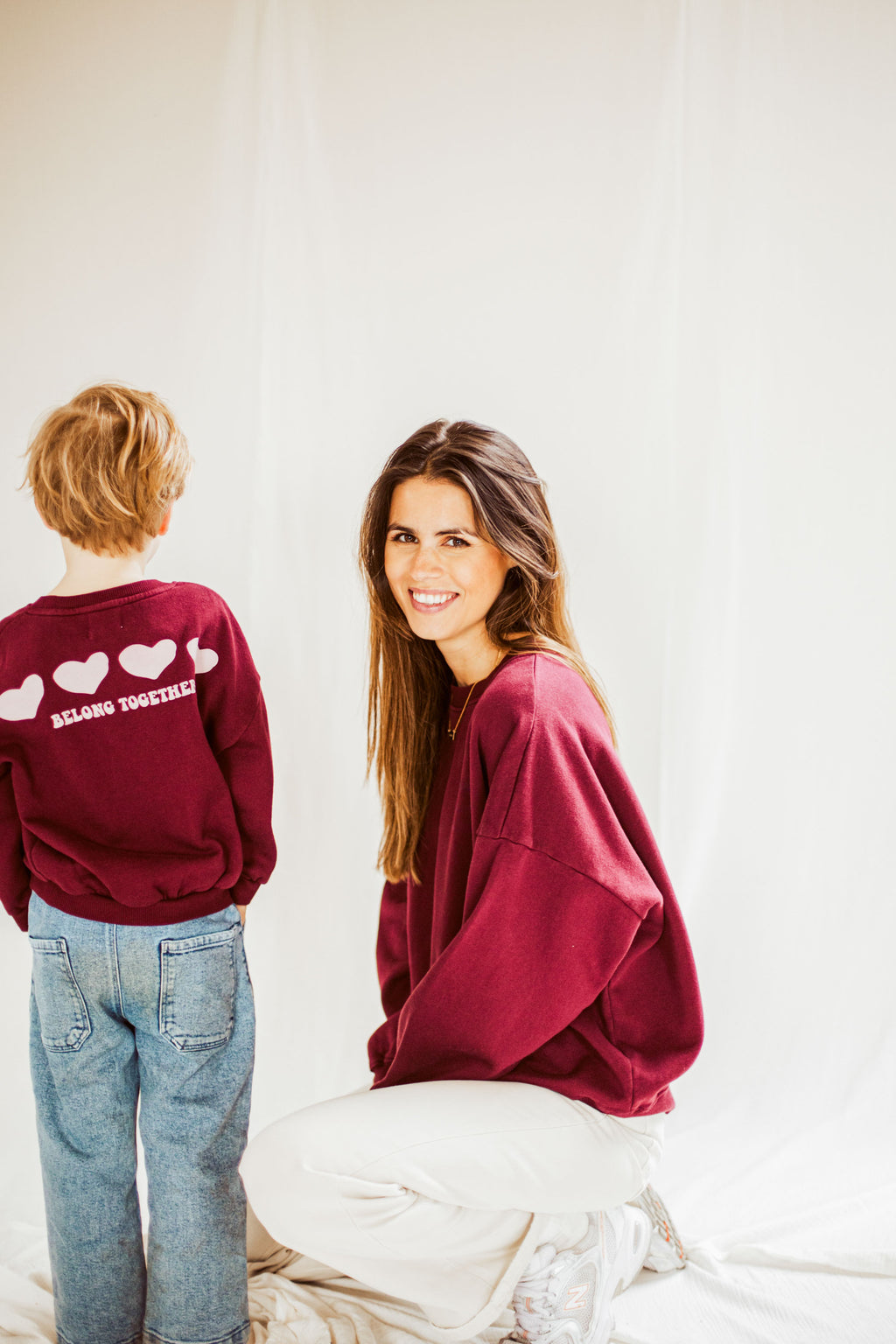 burgundy BELONG TOGETHER sweatshirt loose fit