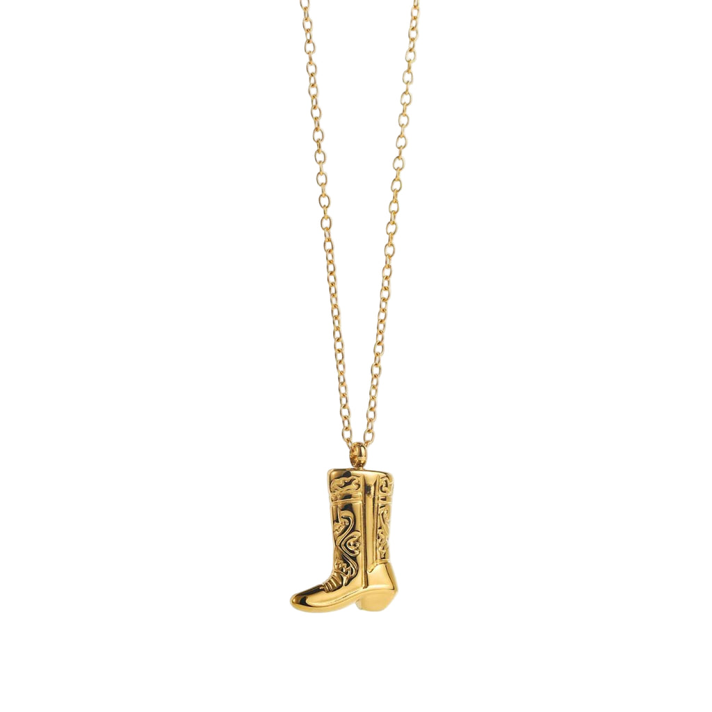 golden COWBOY BOOT necklace