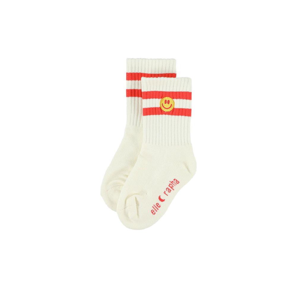 SMILEY kids socks coral