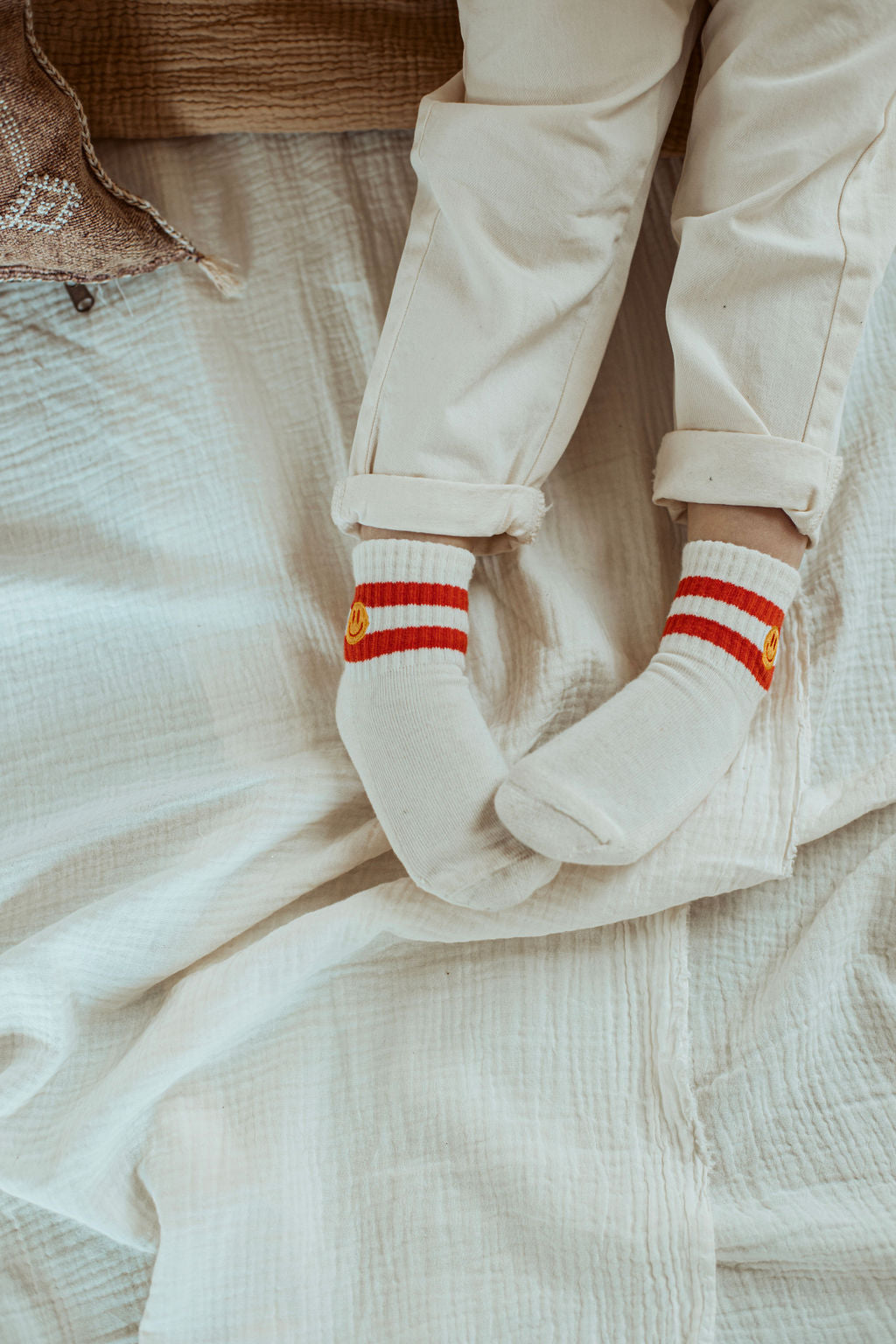 SMILEY kids socks coral