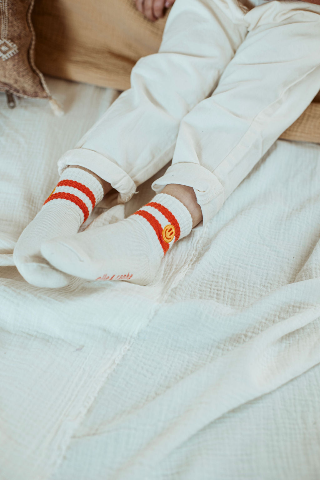 SMILEY kids socks coral