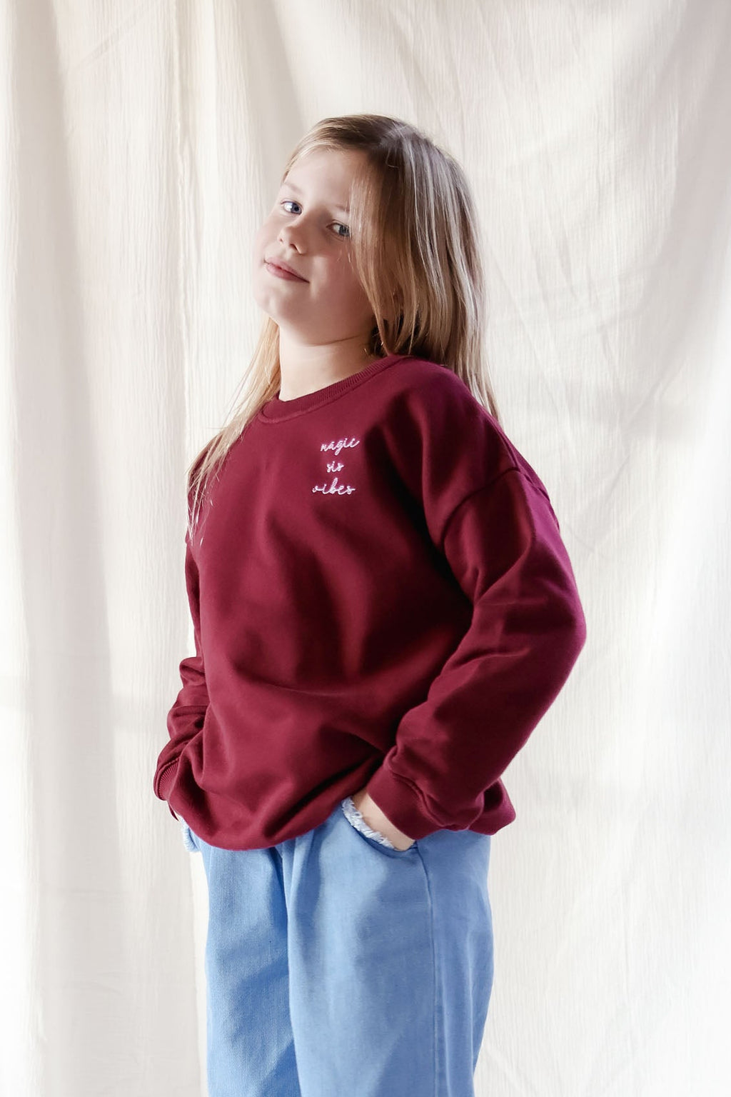 burgundy SIS loose fit