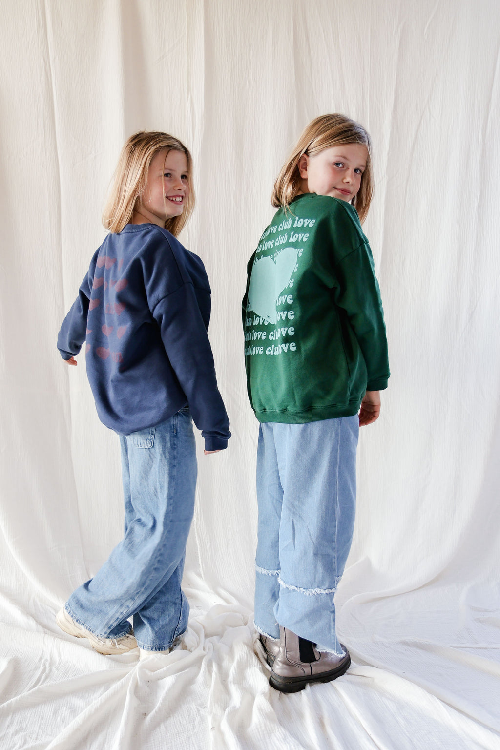 little deep green CLUB LOVE loose fit sweatshirt
