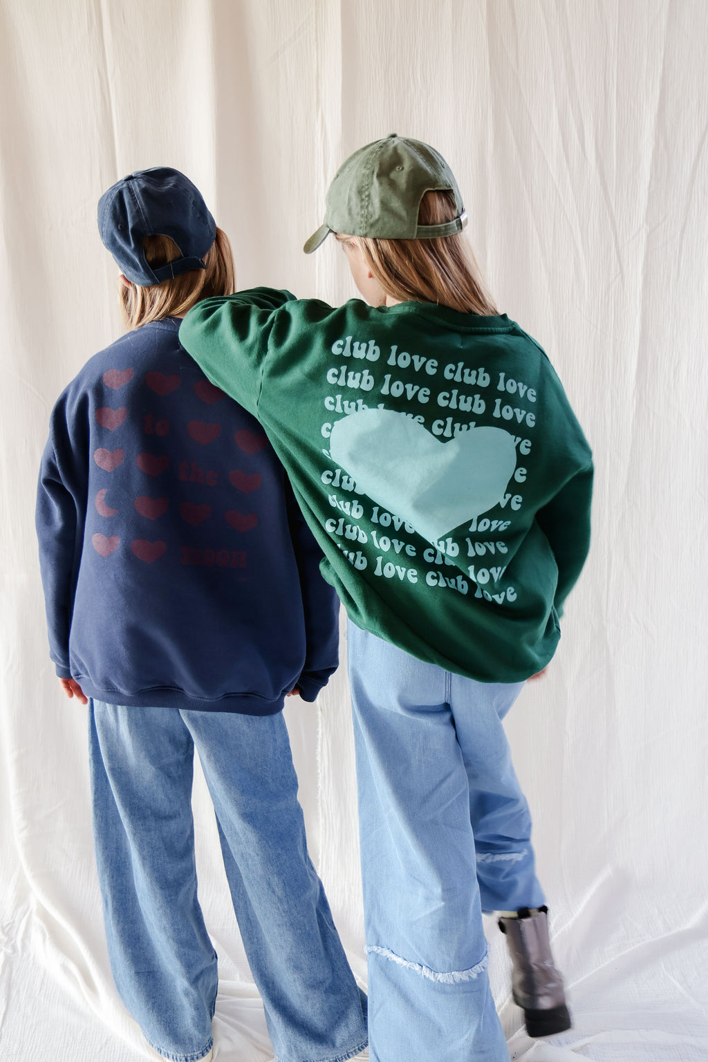 little deep green CLUB LOVE loose fit sweatshirt