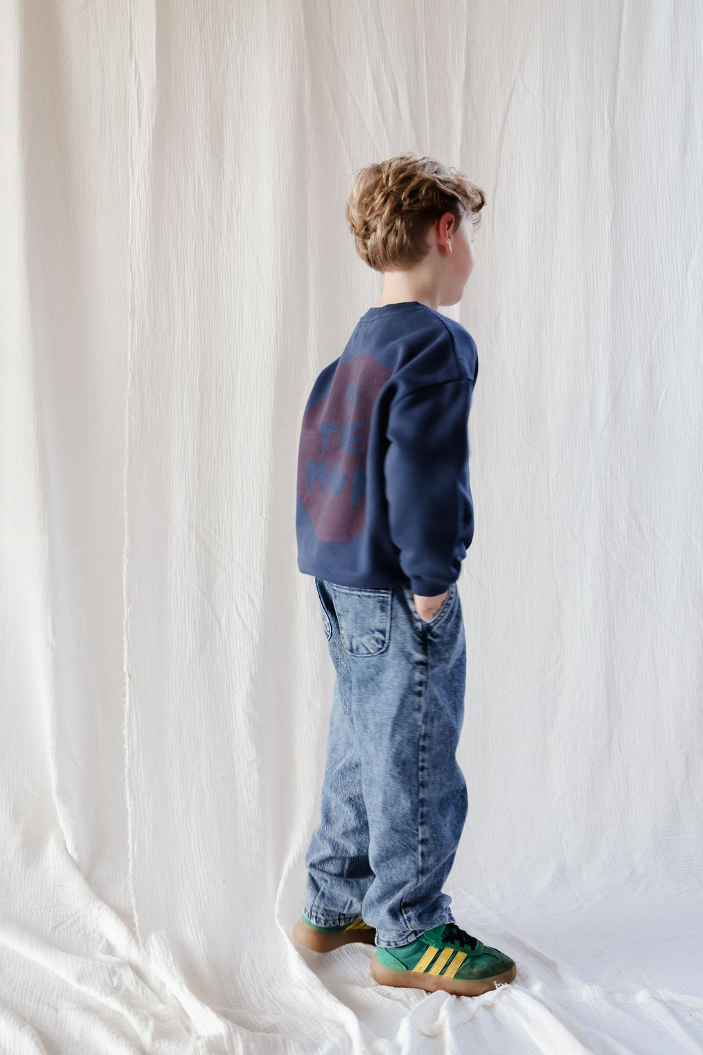 little ink blue TO THE MOON CIRCLE loose fit sweatshirt