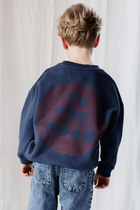 little ink blue TO THE MOON CIRCLE loose fit sweatshirt