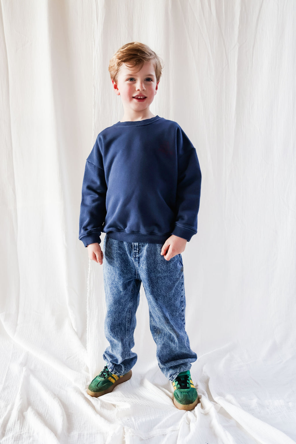 little ink blue TO THE MOON CIRCLE loose fit sweatshirt