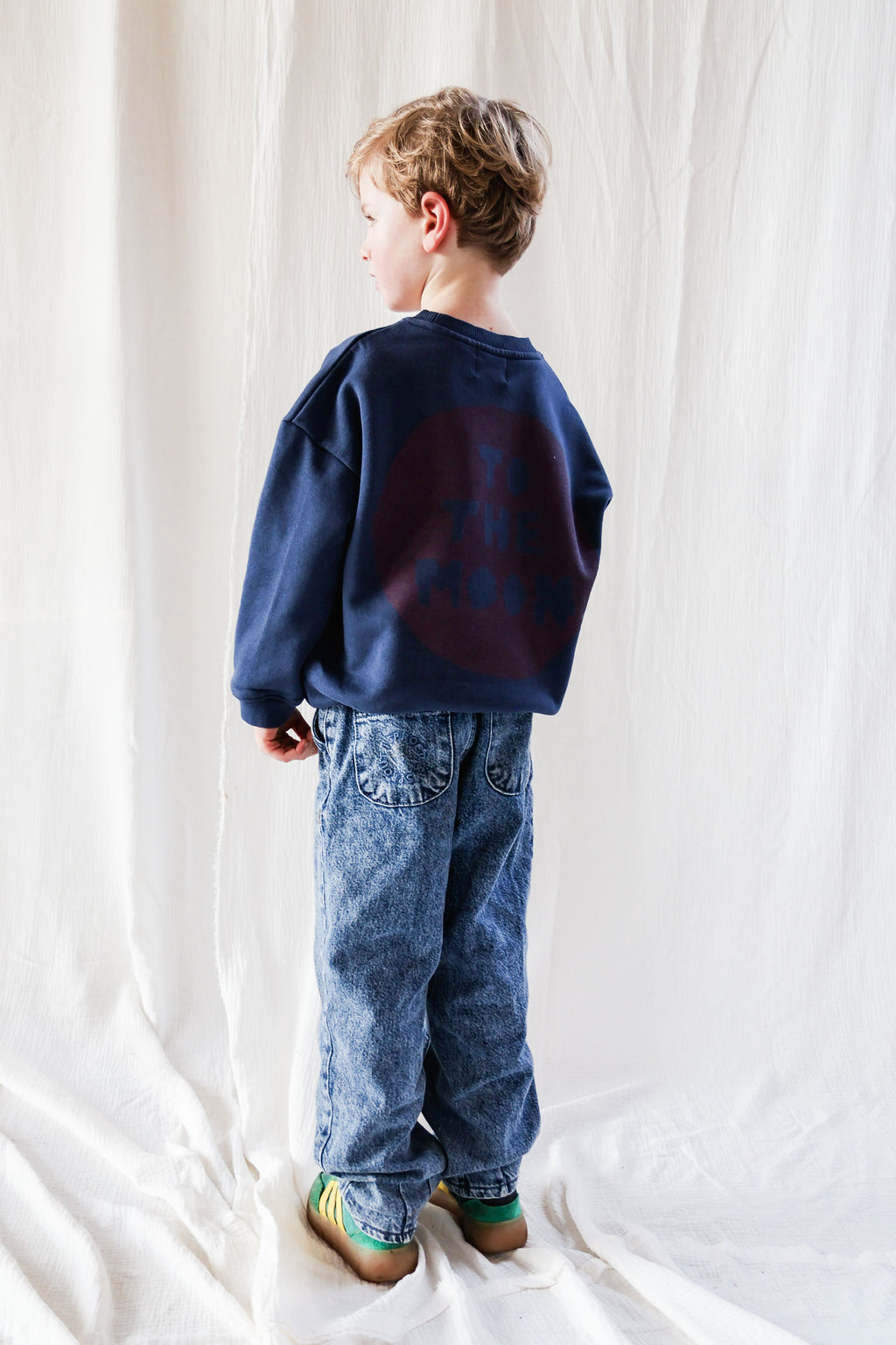 little ink blue TO THE MOON CIRCLE loose fit sweatshirt
