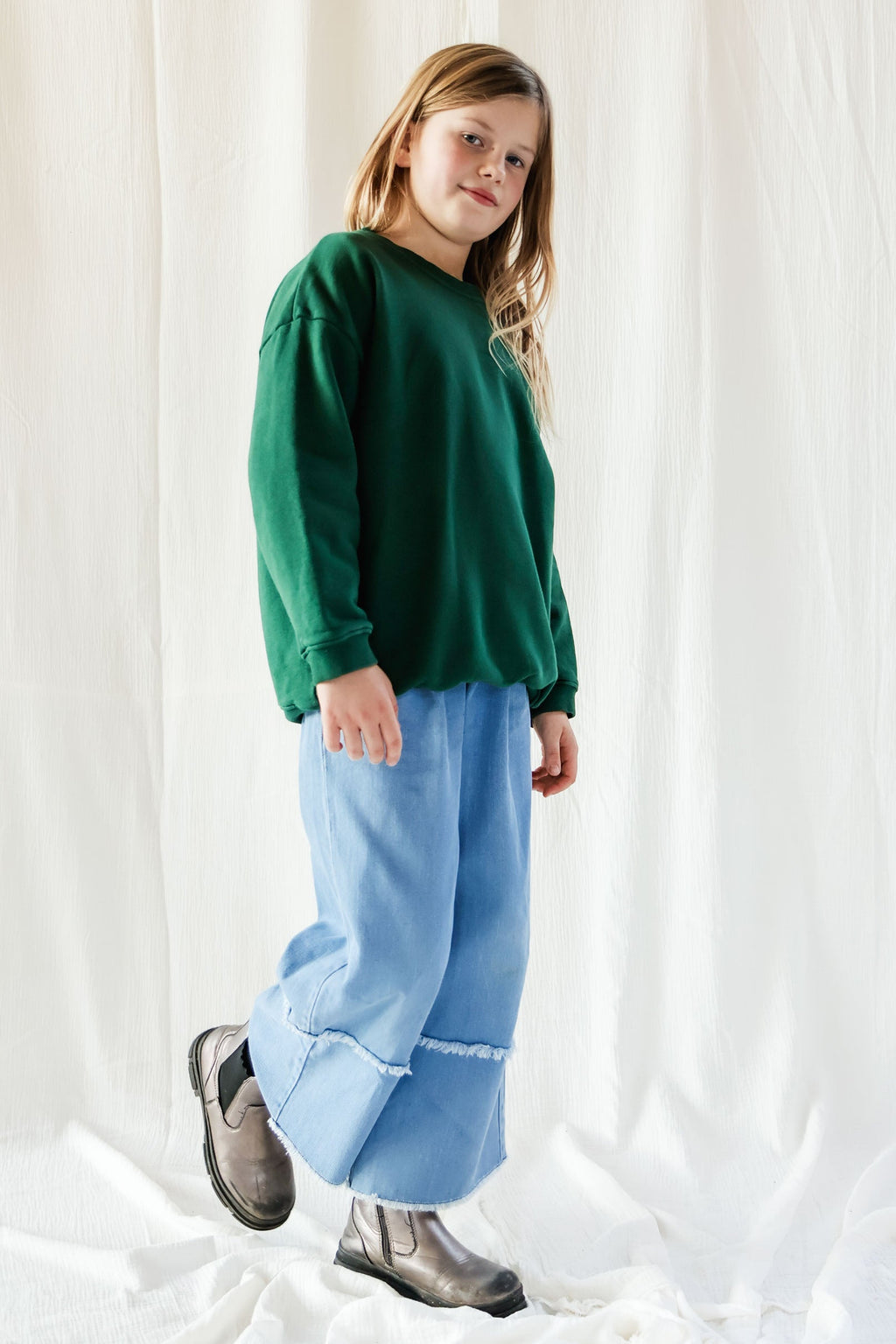 little deep green CLUB LOVE loose fit sweatshirt