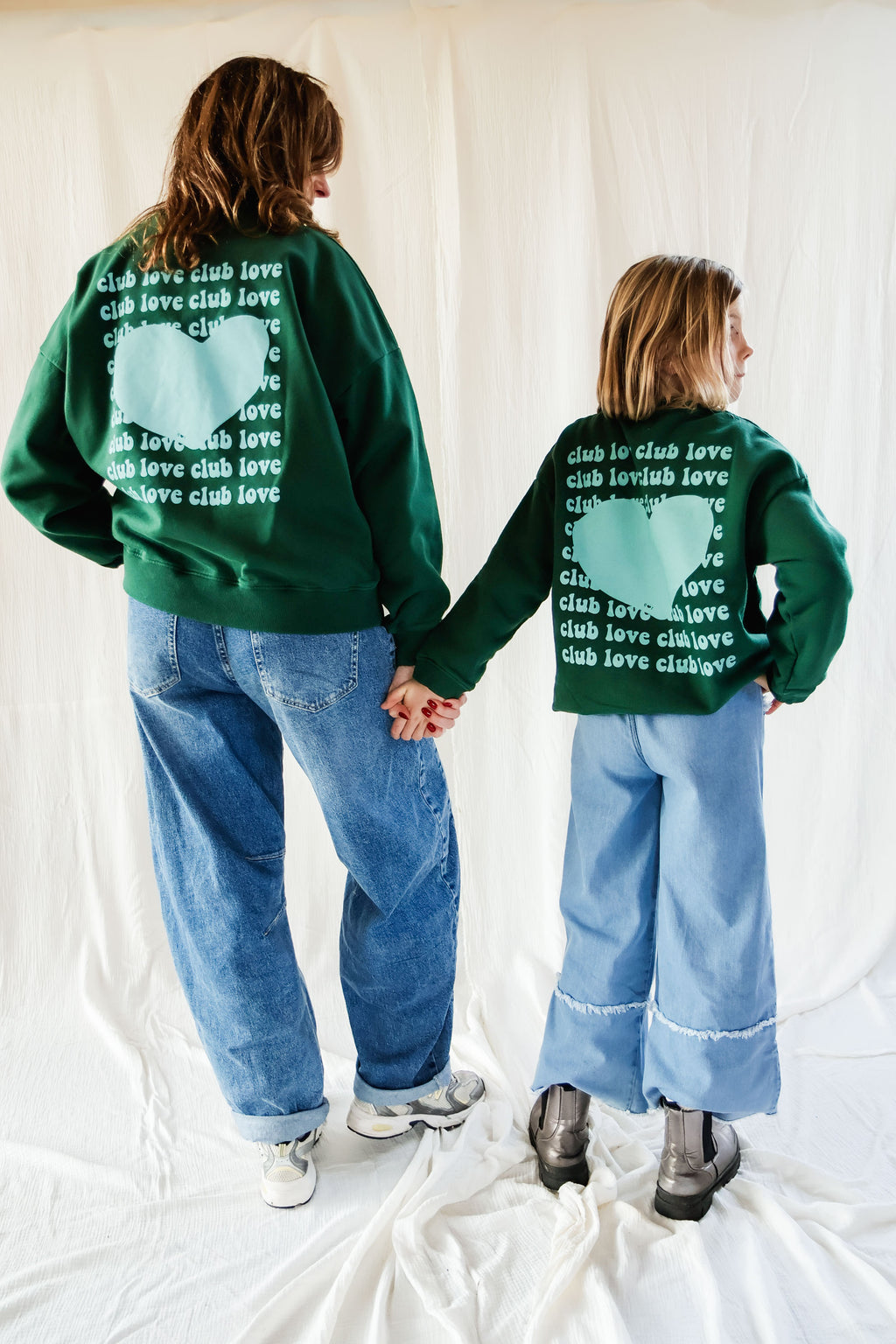 little deep green CLUB LOVE loose fit sweatshirt