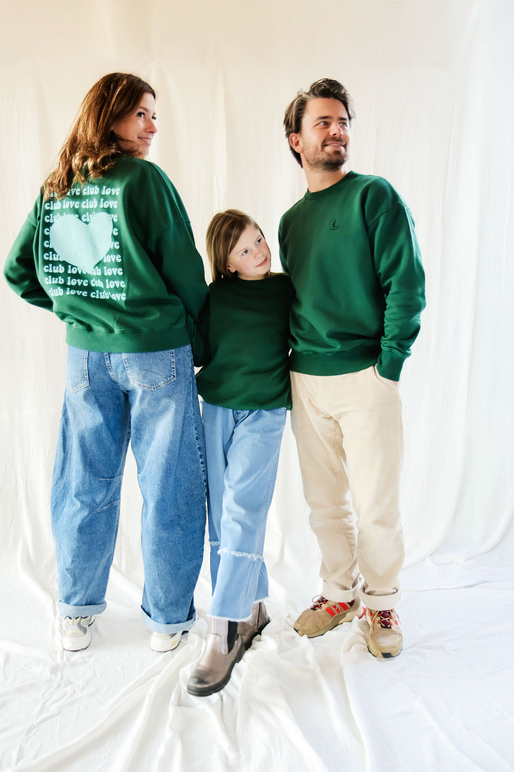 little deep green CLUB LOVE loose fit sweatshirt