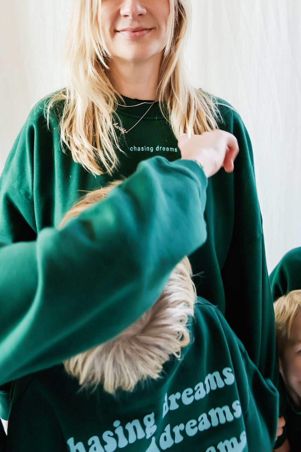 deep green CHASING DREAMS loose fit sweatshirt