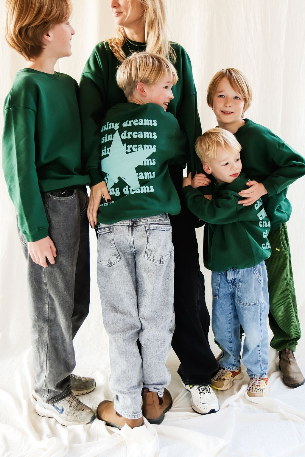 little deep green CHASING DREAMS loose fit sweatshirt