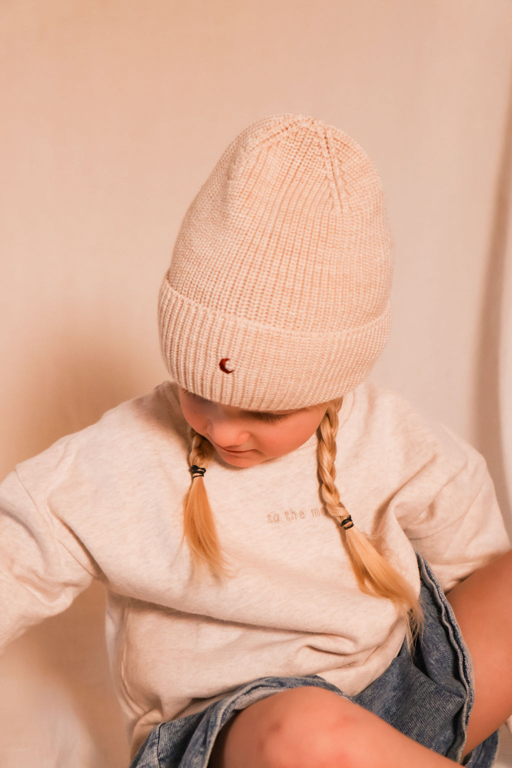 beige moon BEANIE wool KIDS
