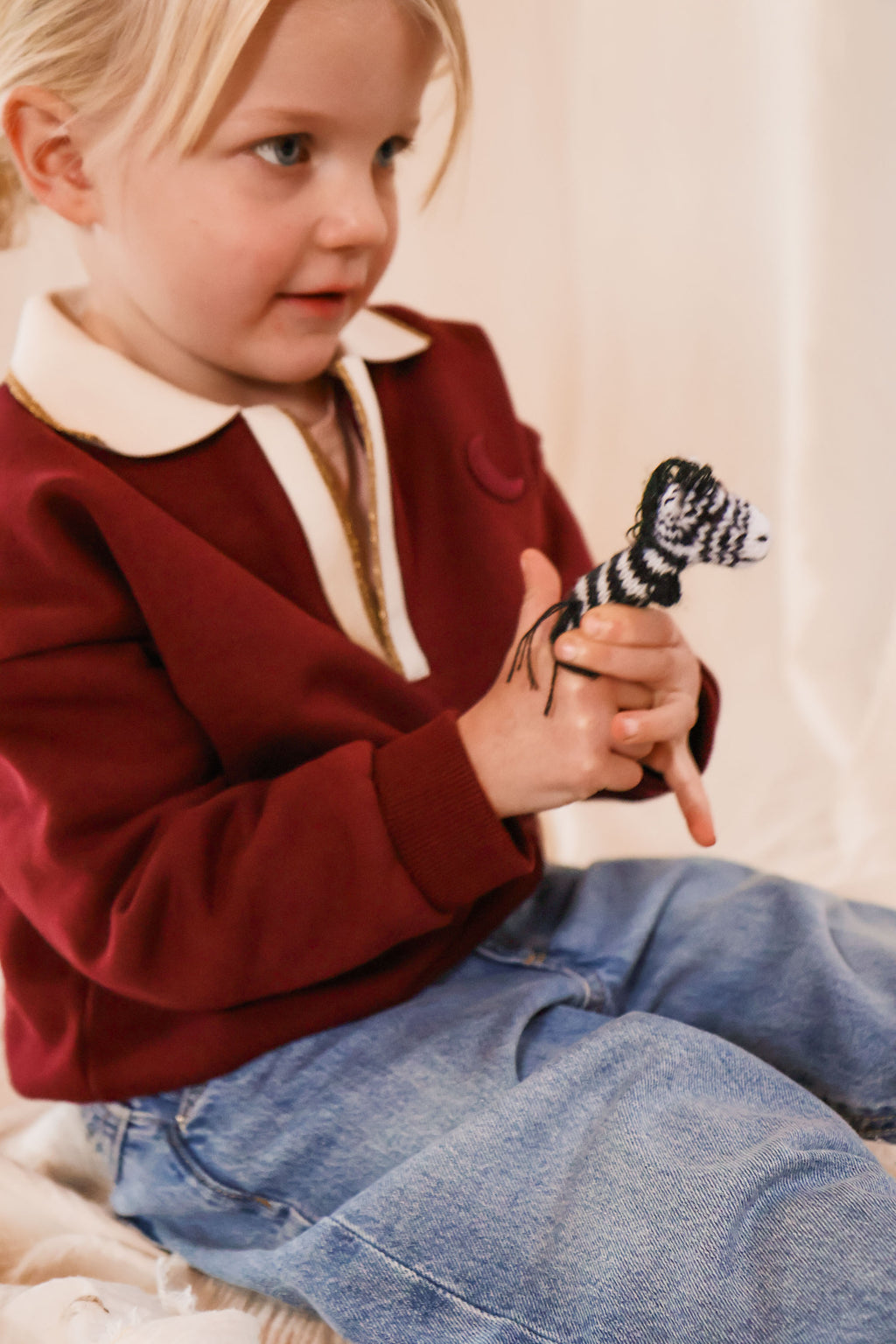 burgundy sweatshirt polo MOON kids