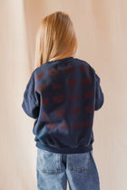 little ink blue TO THE MOON HEARTS loose fit sweatshirt