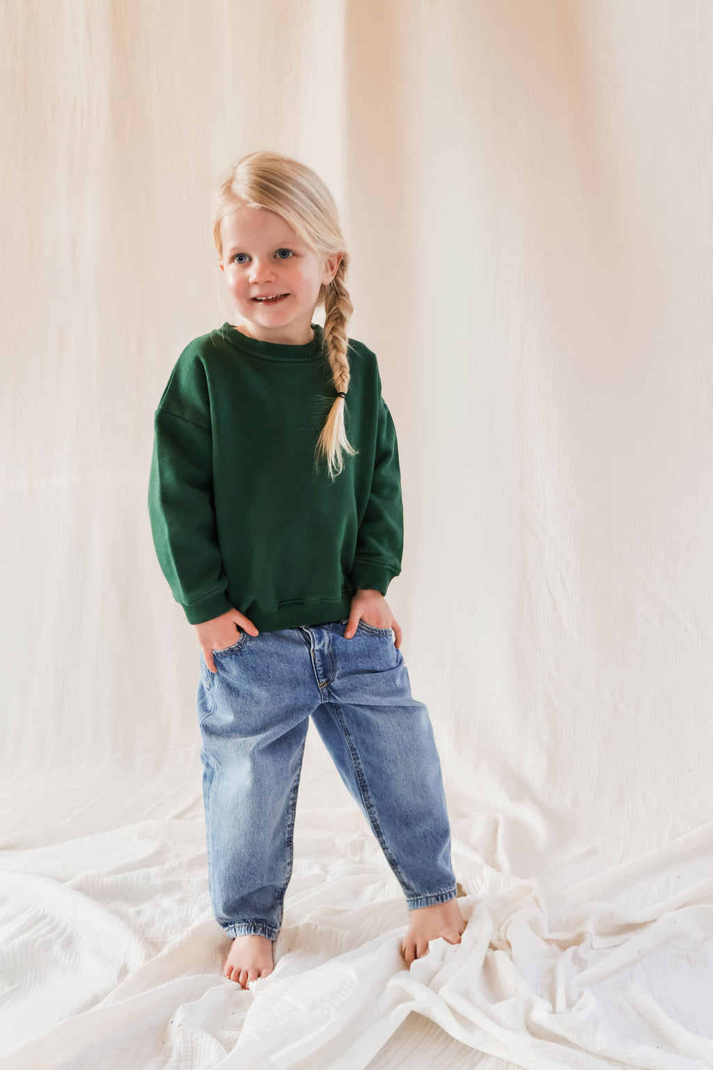 little deep green CLUB LOVE loose fit sweatshirt