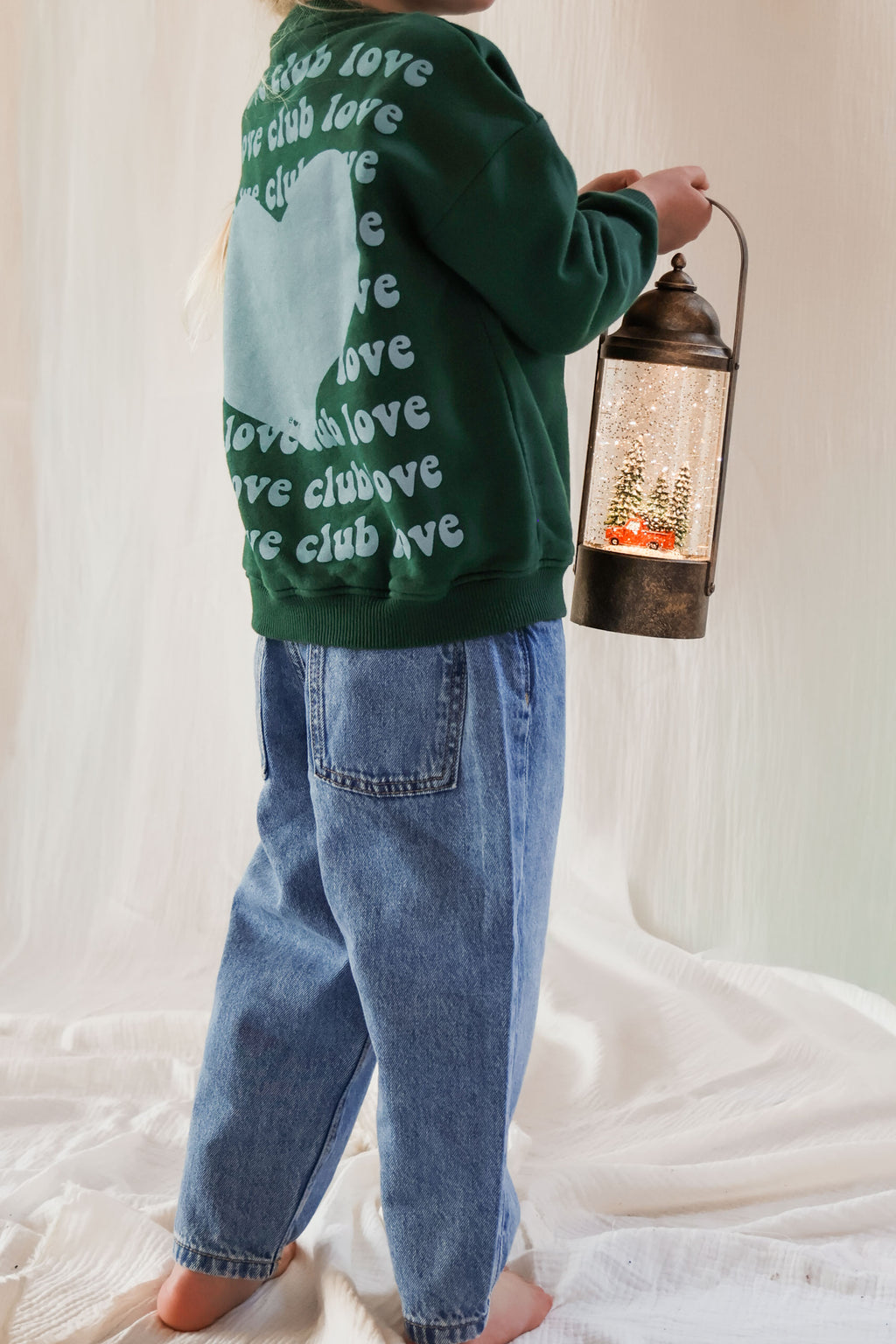 little deep green CLUB LOVE loose fit sweatshirt