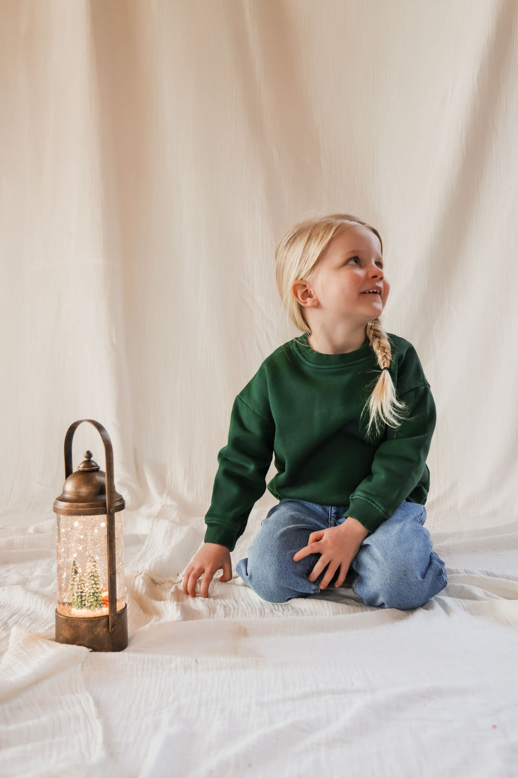 little deep green CLUB LOVE loose fit sweatshirt