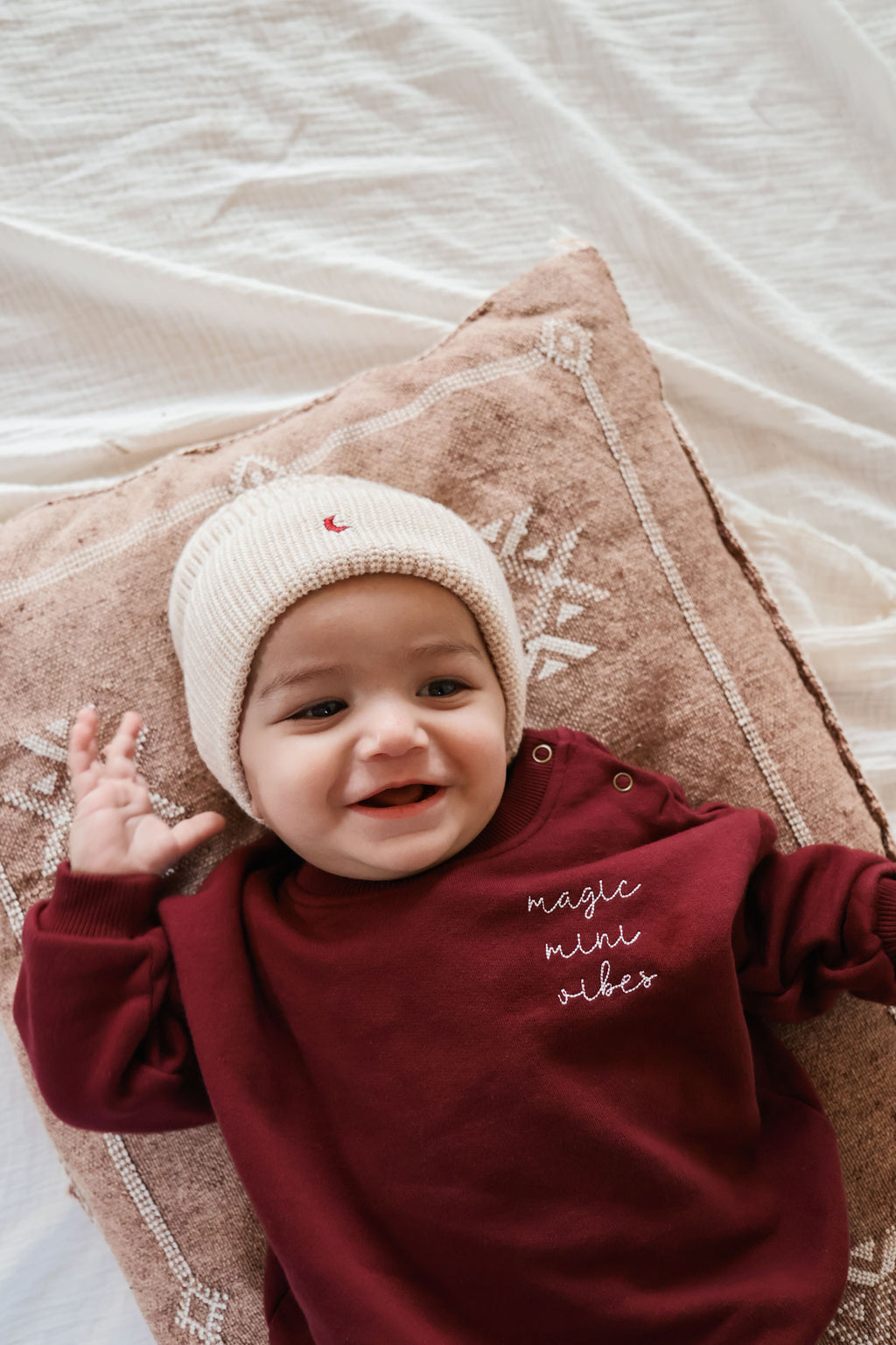 beige moon BEANIE wool KIDS
