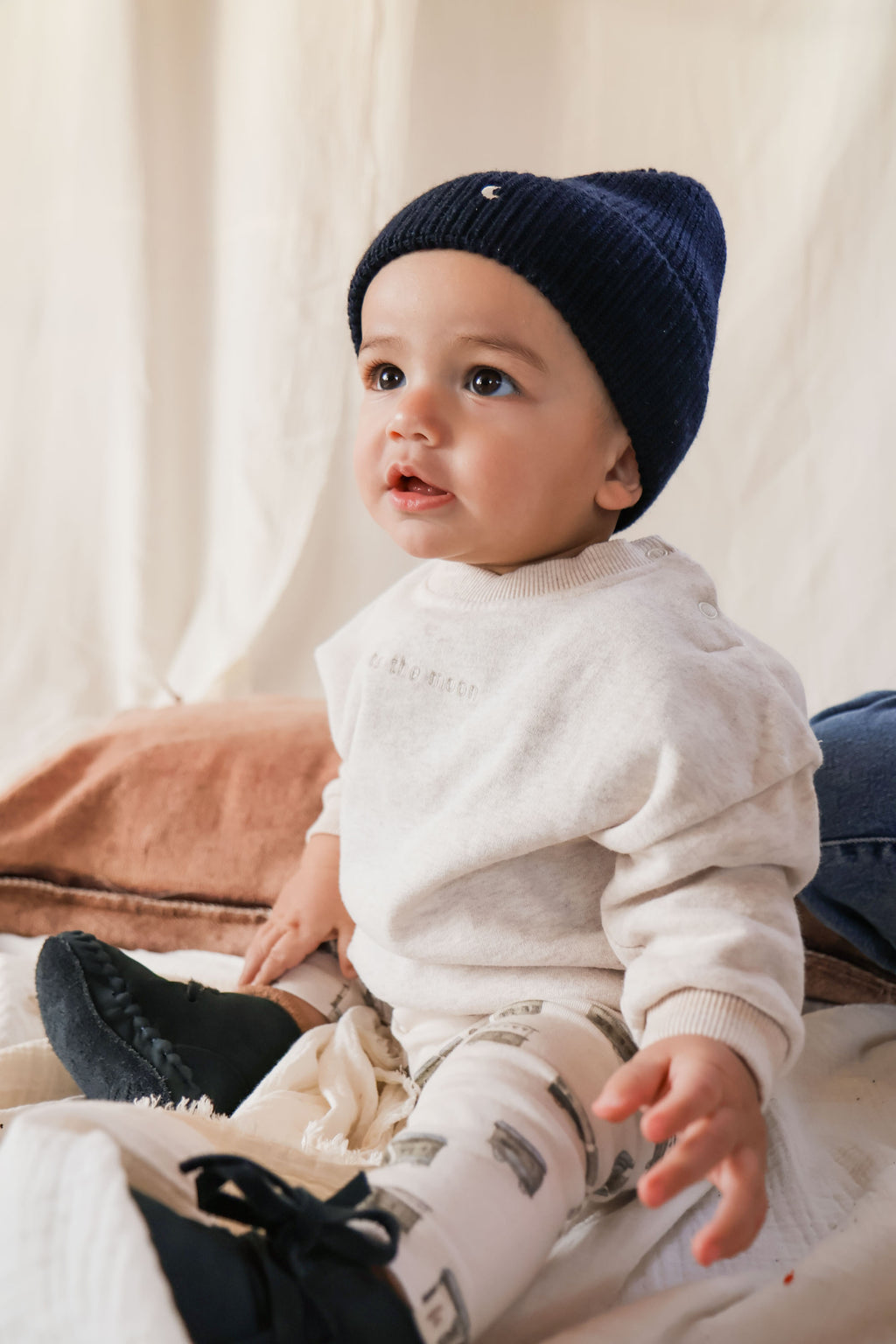 night blue moon BEANIE wool KIDS