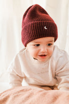 burgundy MOON BEANIE wool KIDS