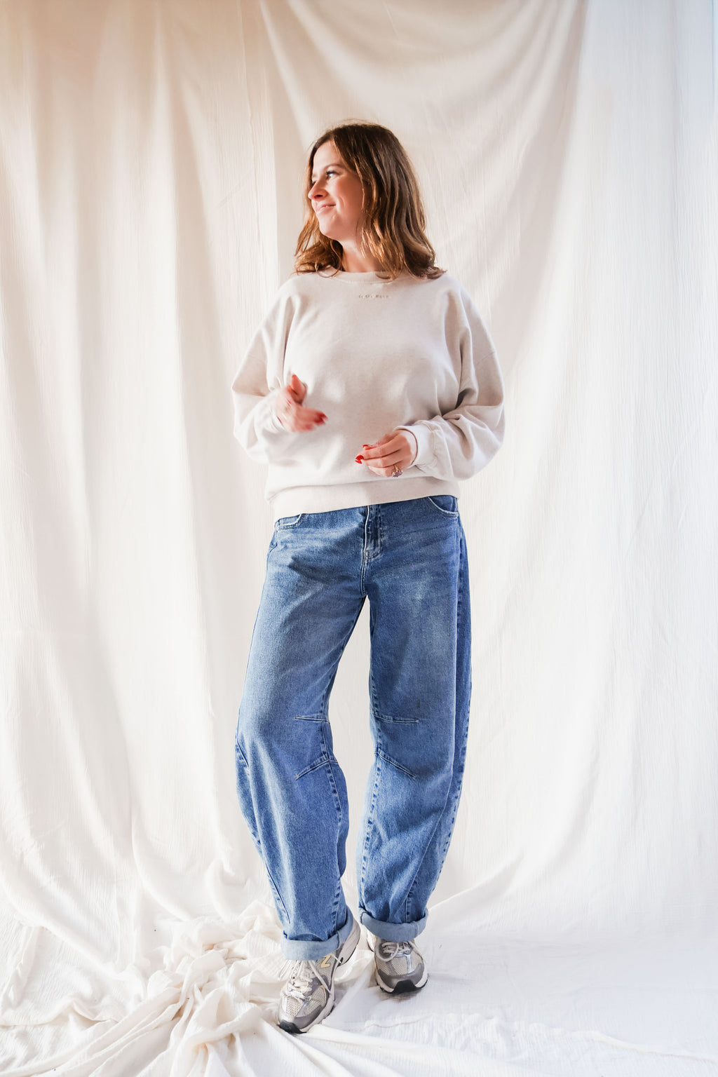 warm beige TO THE MOON loose fit