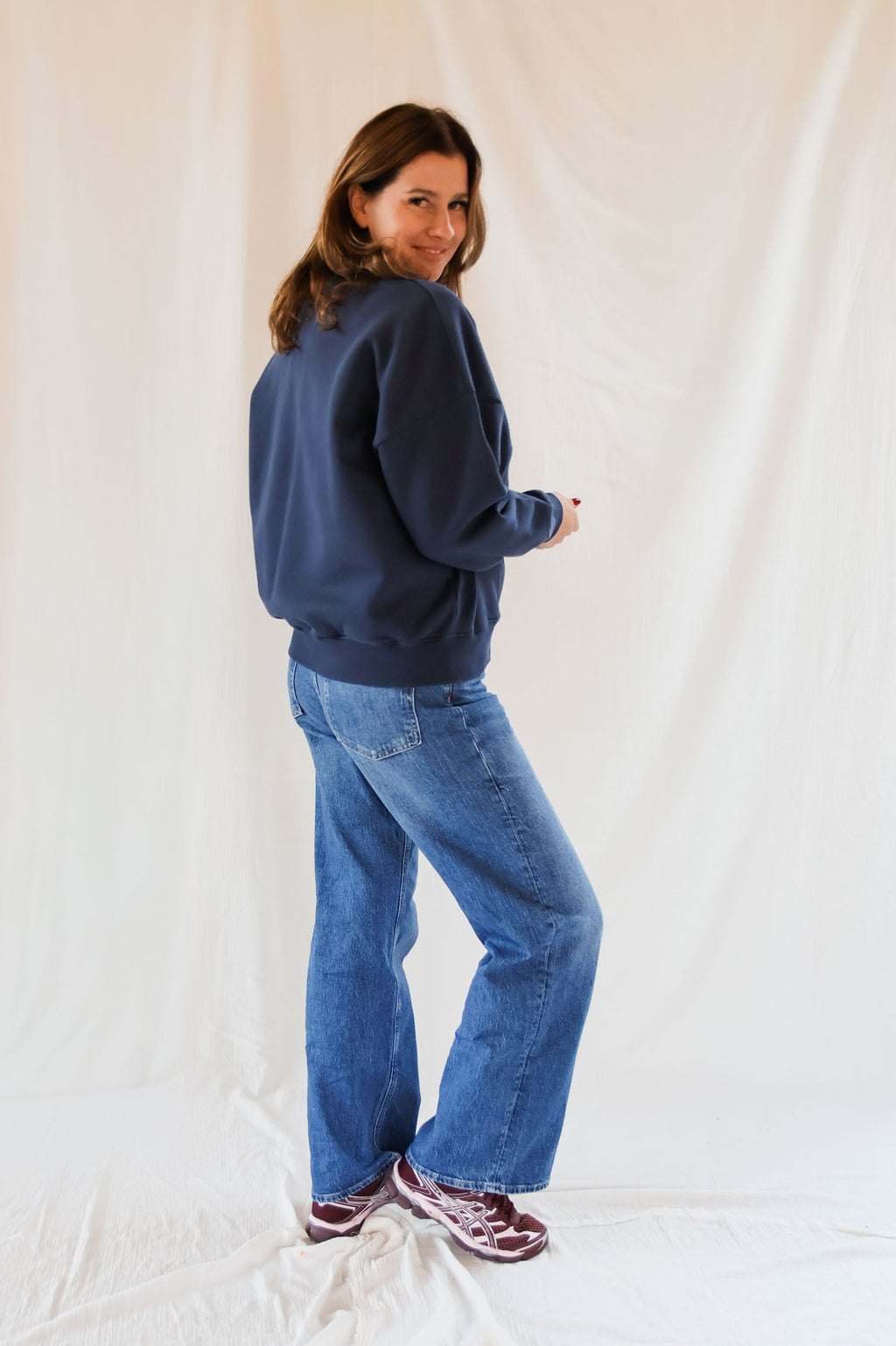 ink blue HEART loose fit sweatshirt